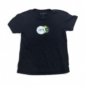 Vintage Stussy Womens Black Logo Graphic Tee